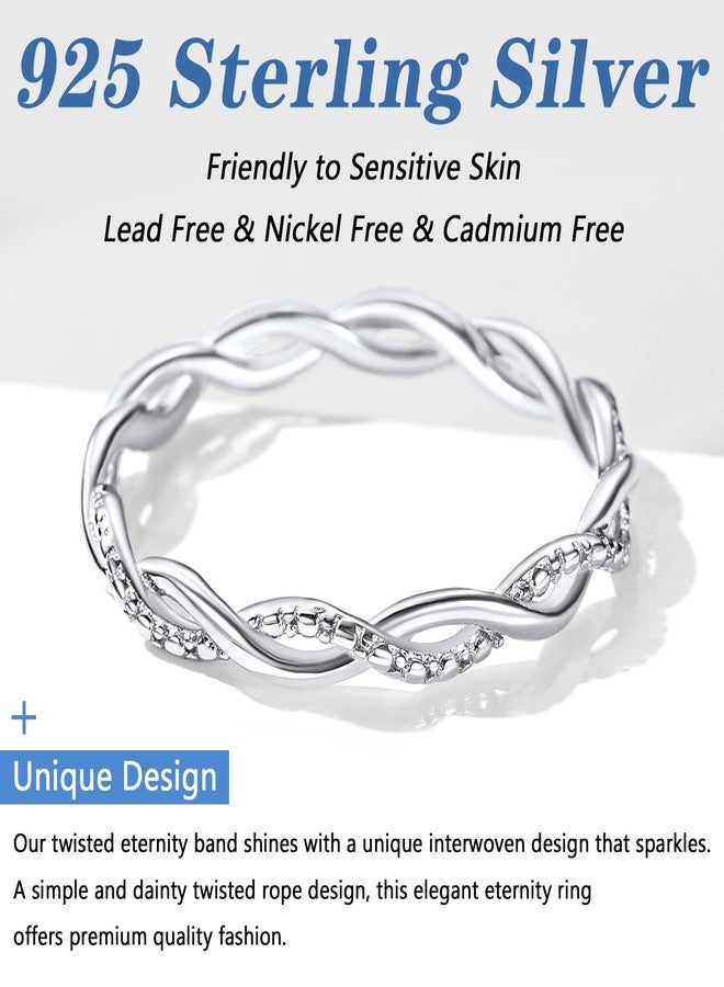 Silvora Simulated 3mm Eternity Bands Engagement Wedding Bands for Women - Image 2